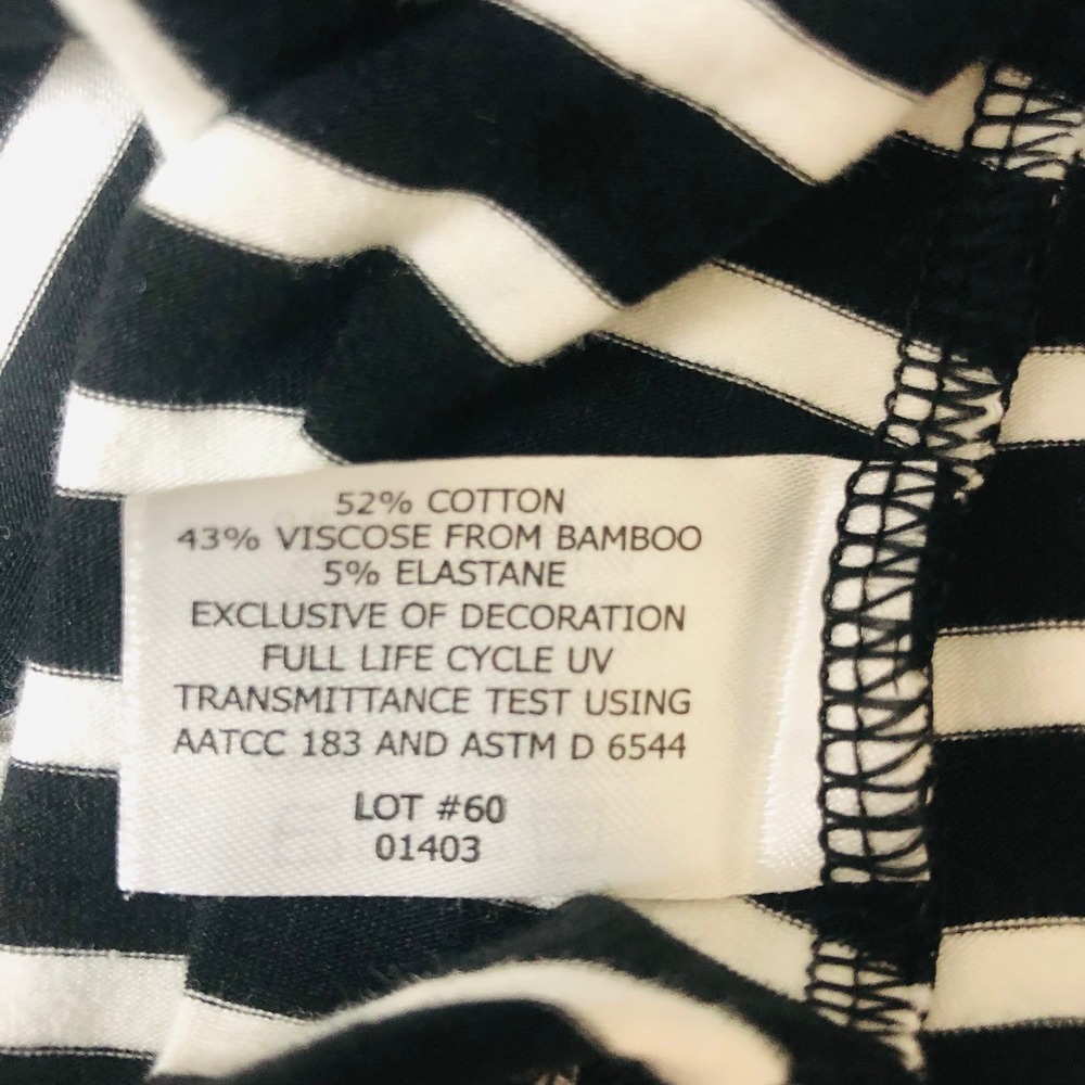 Coolibar Hoodie Dress Womens S UPF Bamboo Black Stripe Nautical Beacht Cover Up - Picture 6 of 9